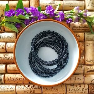 Beaded Wrist Bangle Black